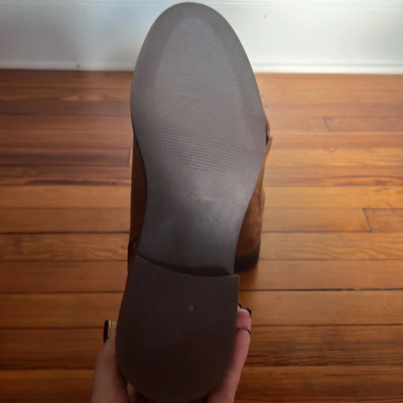 LOFT Cognac Brown Lug Sole Classic Cool Chelsea Boots with Zip Closure - Picture 7 of 10